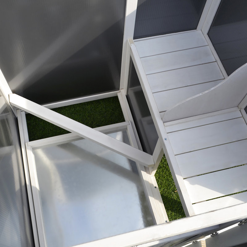 Poulailler de 63 po avec aire de nidification, nichoir, toit imperméable, bois, cage optimale, espace optimisé en bois