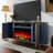 70" Fluted Fireplace Tv Stand - Faux Marble Top Modern Media Console-251536356