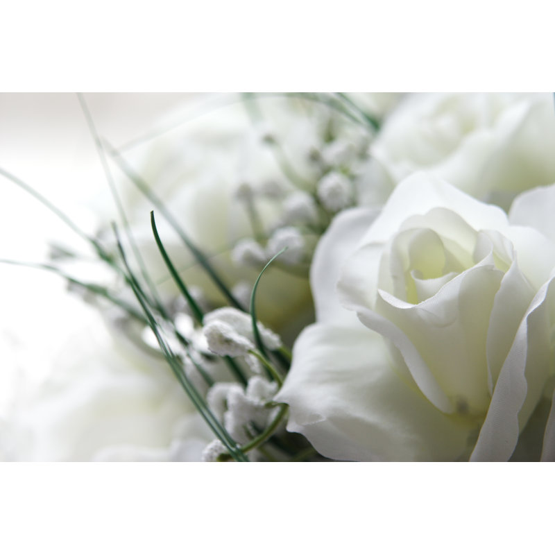 Close Up Of White Rose In Wedding Bouquet by Loooby - Wrapped Canvas Print, 30cm H x 46cm W x 3.8cm D