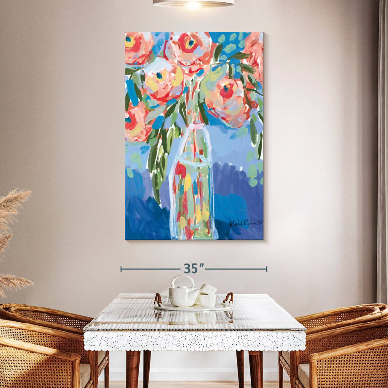 Avery Watermelon Blooms, 51" H x 34" W