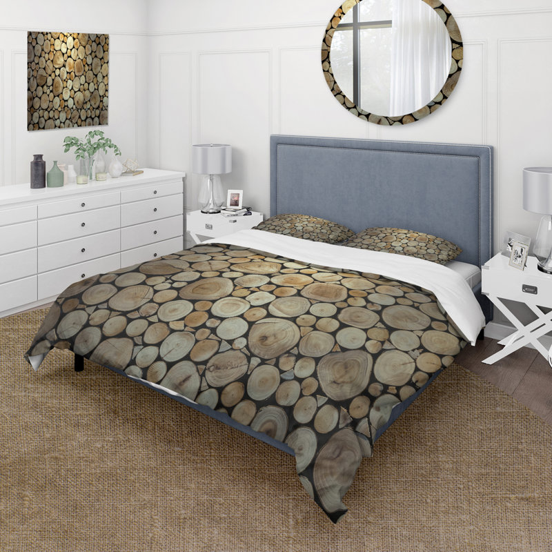 Ensemble de housse de couette en microfibre brune, Housse de couette simple + 1 taie décorative stan