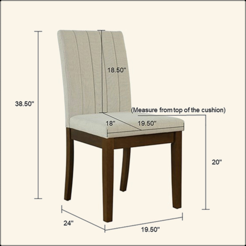 Ensemble de 2 chaises de salle à manger rembourrées, Beige