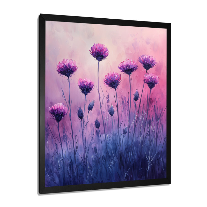 Rêve de champs de bleuet en mauve II - décoration murale florale, H 20 po x l 12 po, Reproduction encadrée d'une seule photo