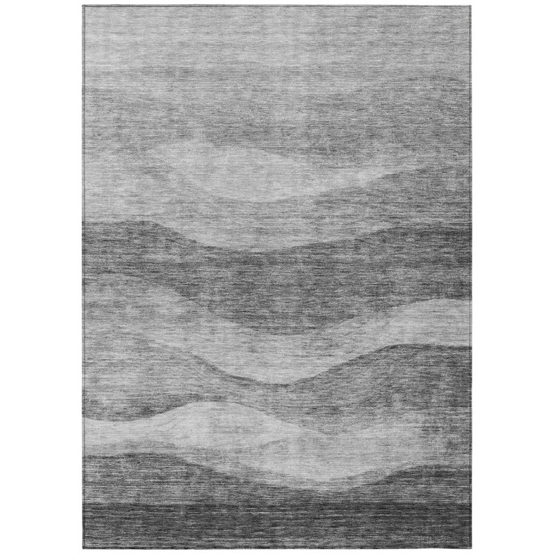 Machine Washable Indoor/Outdoor Chantille ACN1141 Gray Rug, Rectangle 8' x 10'