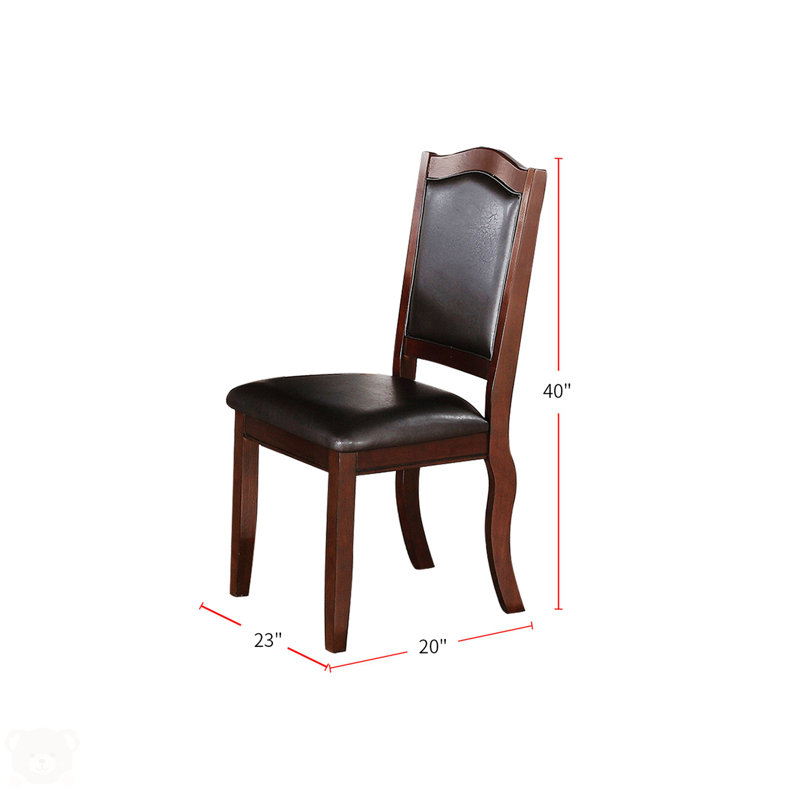Faux Leather Upholstered Dining Chairs,Wood Frame Side Chair,Brown