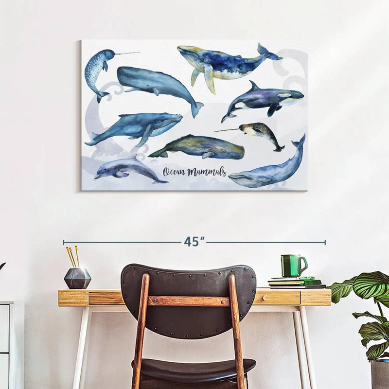 Brampt Ocean Mammals Chart, 26" H x 39" W