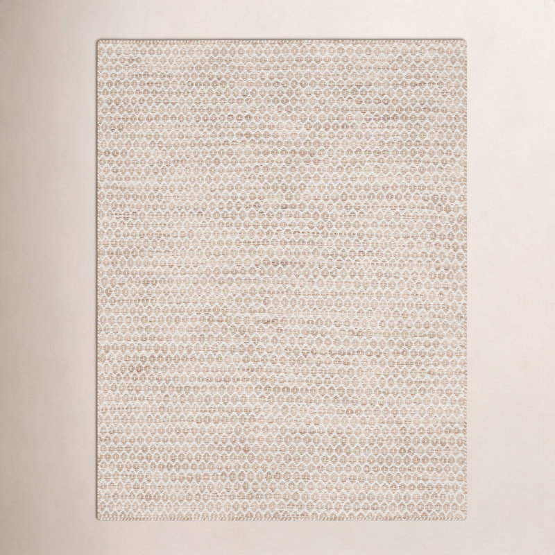 Eladio Wool Geometric Area Rug in Beige, Rectangle 7'10" x 9'10"