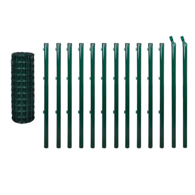 vidaXL Fence Garden Barrier Fence Metal Fence Wire Mesh Fencing Steel Green