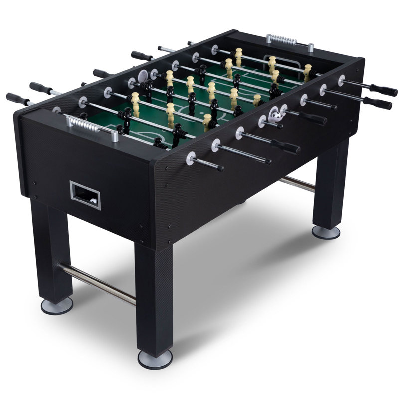 RayChee 55'' L Foosball Table, Full Size Soccer Game Table with 2 Balls, Leg Levelers and Heavy-Duty, Black
