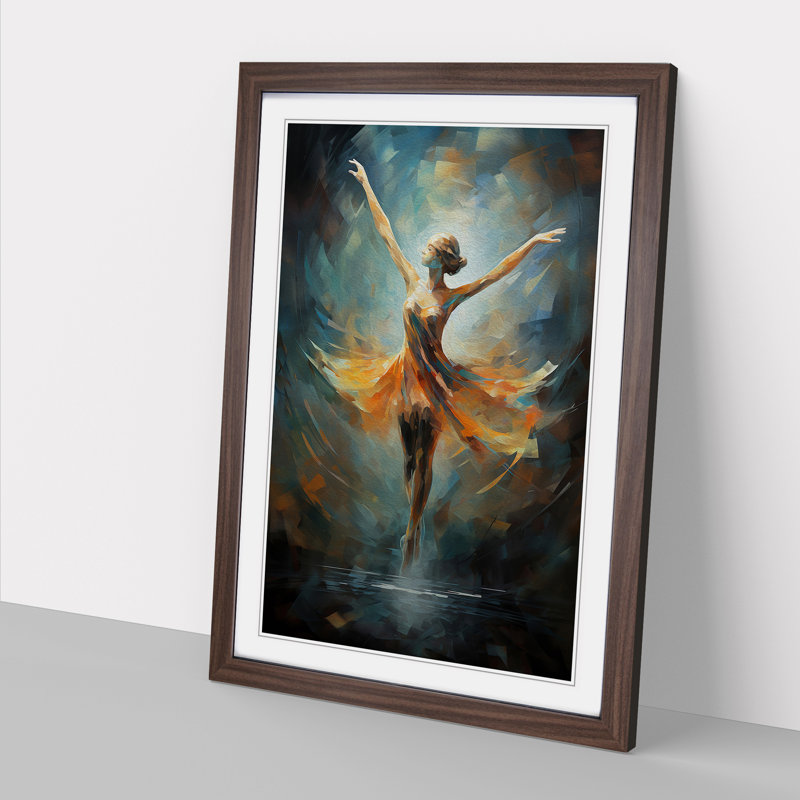 Single Picture Frame Print on Wood, Walnut Framed, 46cm H x 34cm W