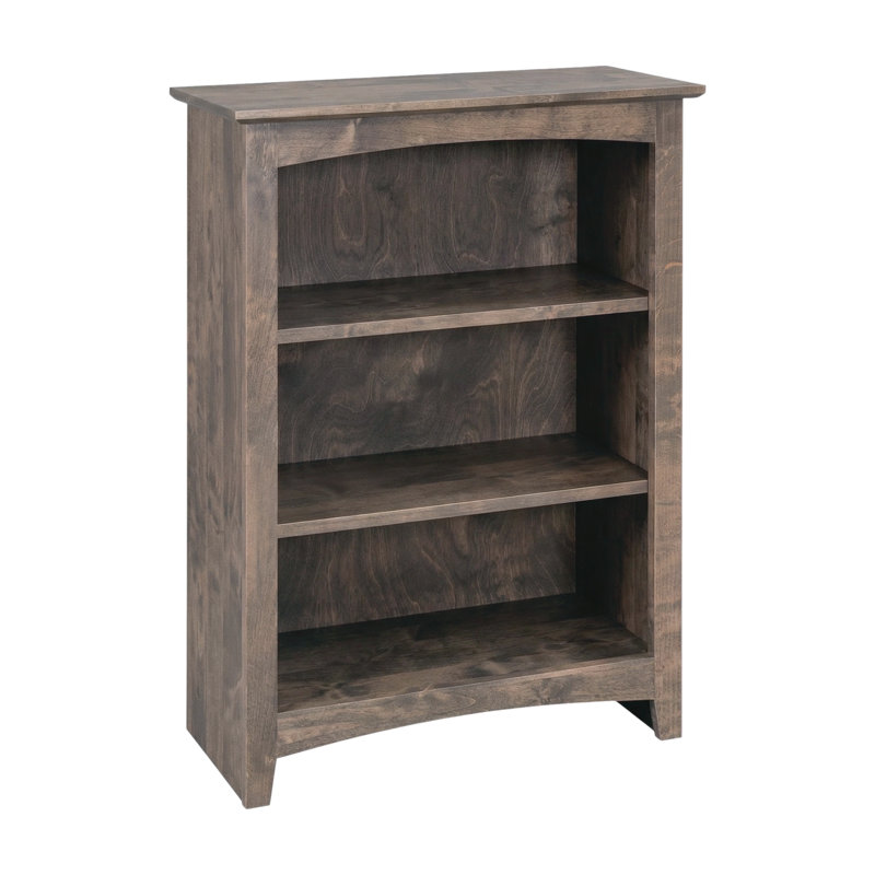 Malani 36" H Solid Wood Classic Bookcase, Driftwood, (3 Shelves) 36"H x 25.75"W x 12.875"D