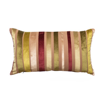 VELVET STRIPE Striped Reversible Throw Pillow