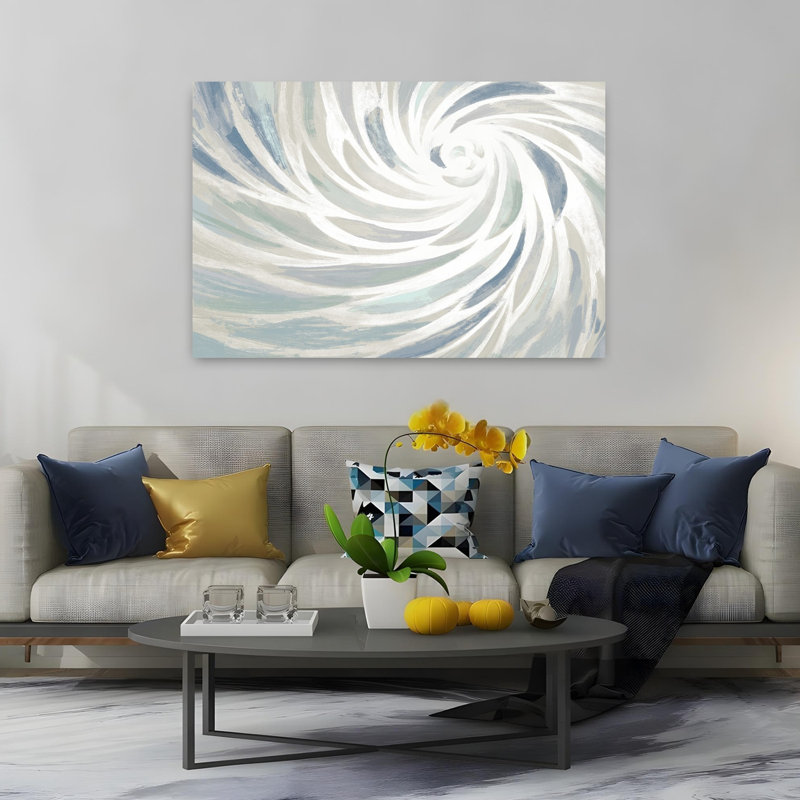 Vortex gris apaisant, art contemporain abstrait, H 60 po x l 40 po