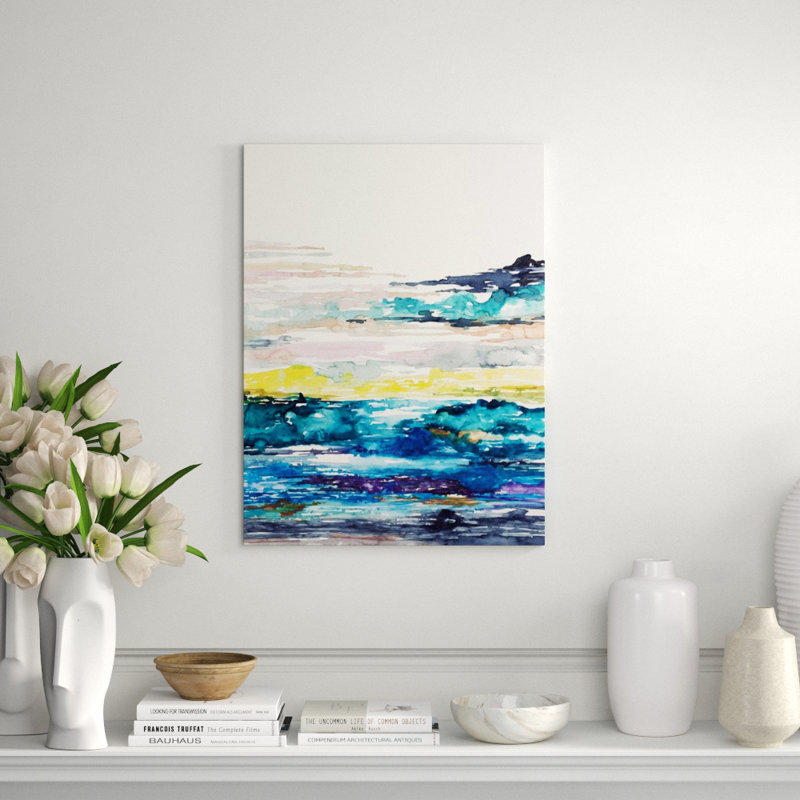 Seasonal Ocean III Painting by Sara Brown, 40" H x 30" W x 1.5" D, Glass Coat