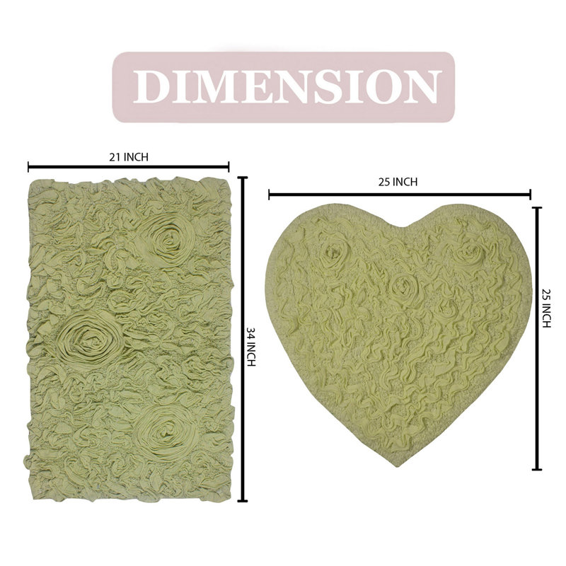 Freida 2 Piece Bath Rug Set, Sage
