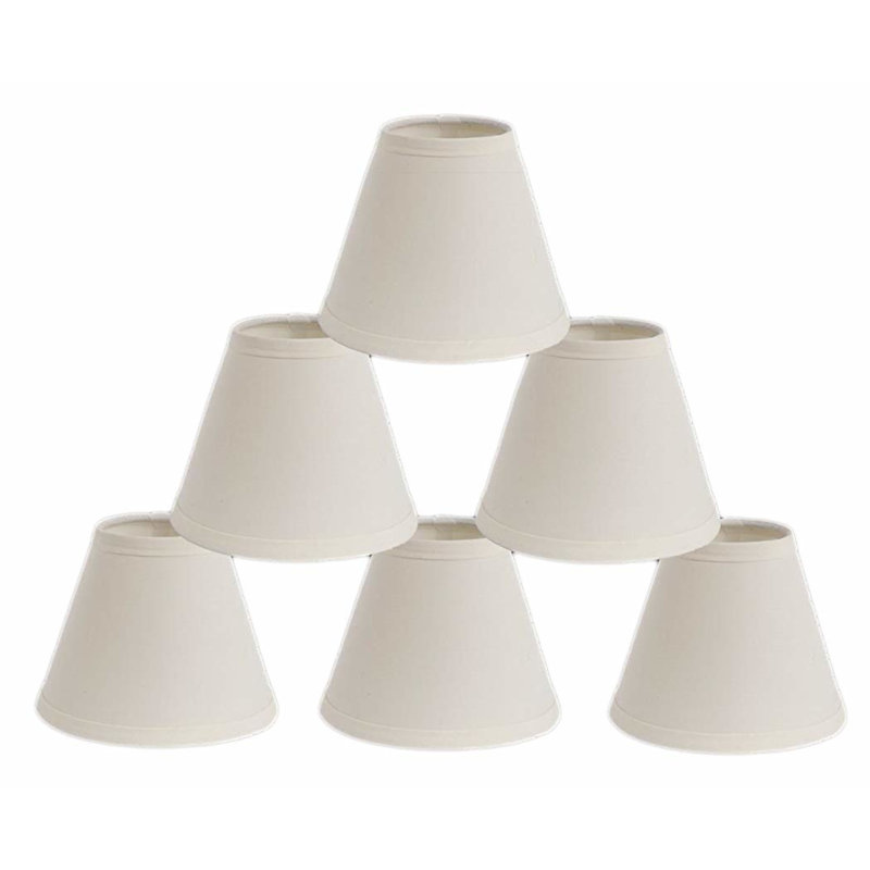 Abat-jour (à pince) de forme empire en coton, Coquille d'œuf, H 6 po x l 6 po x P 6 po