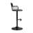 Deshundra Modern Swivel Adjustable Height Upholstered Bar Stool with Arms in Black Wood and Metal-119520418