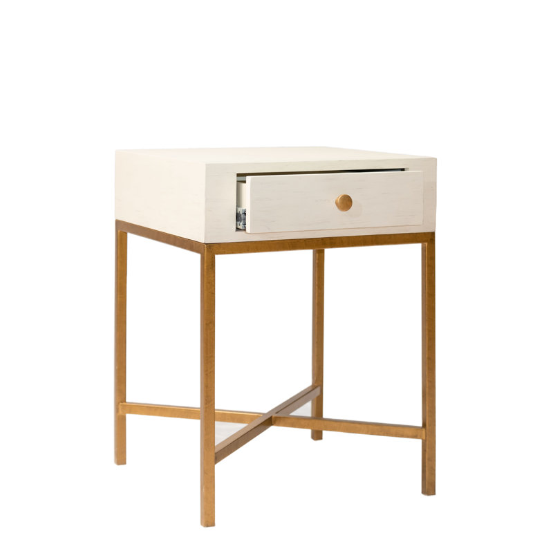 Lyon 18"  Square End Table In Antique White