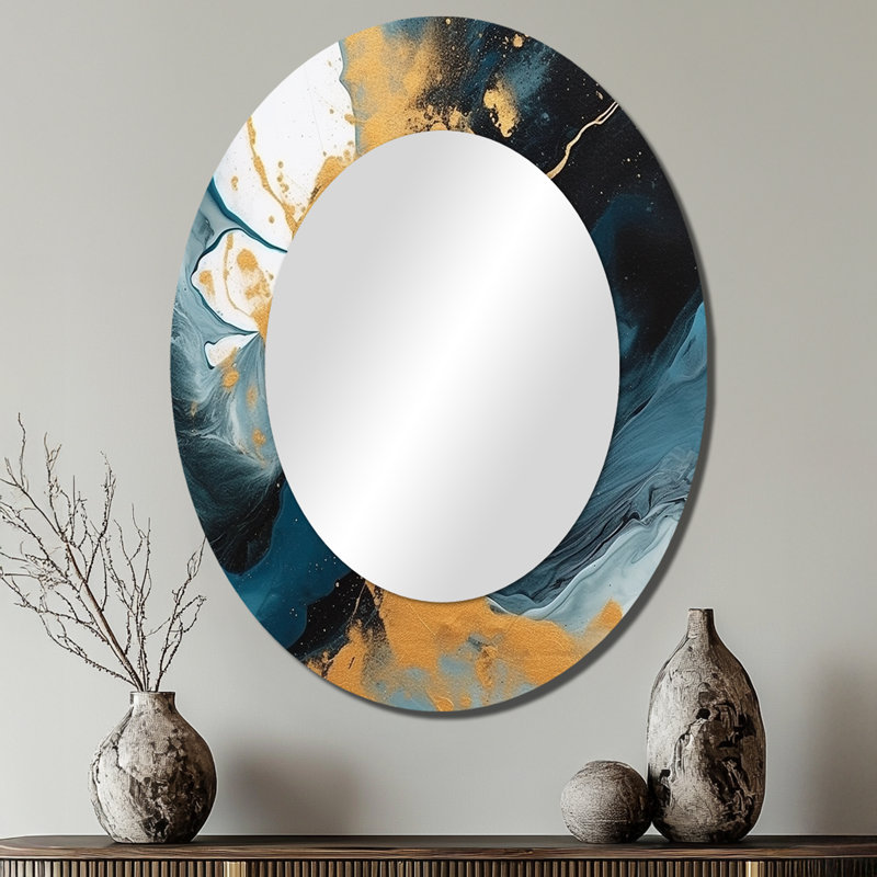 Mylor - Miroir abstrait en métal, 40 po x 30 po