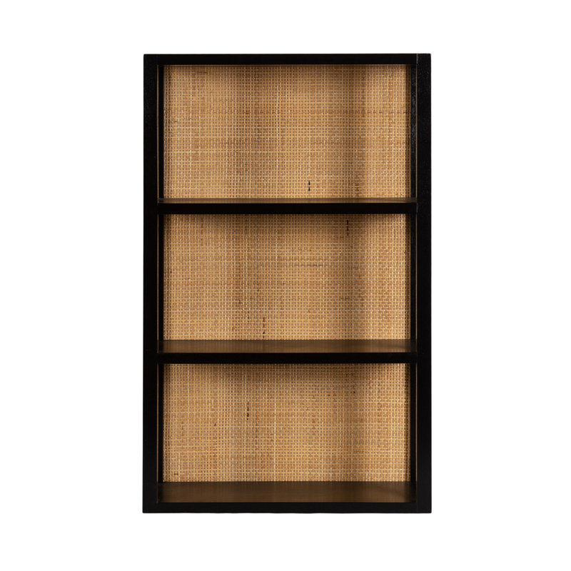 Ori Tiered Rattan Wall Shelf for Use as Bathroom Over-the-Toilet Storage Shelves
