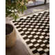 Azle Handmade Flatweave Wool Area Rug in Charcoal/Beige