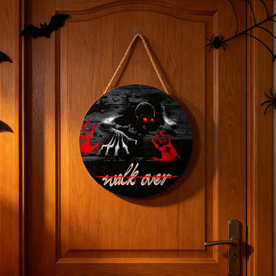 Halloween Wooden Door Sign Spooky Wood Hanging  Ornament Halloween Party Wall Door Hanging Decor For Home Indoor Outdoor Festival  Decoration