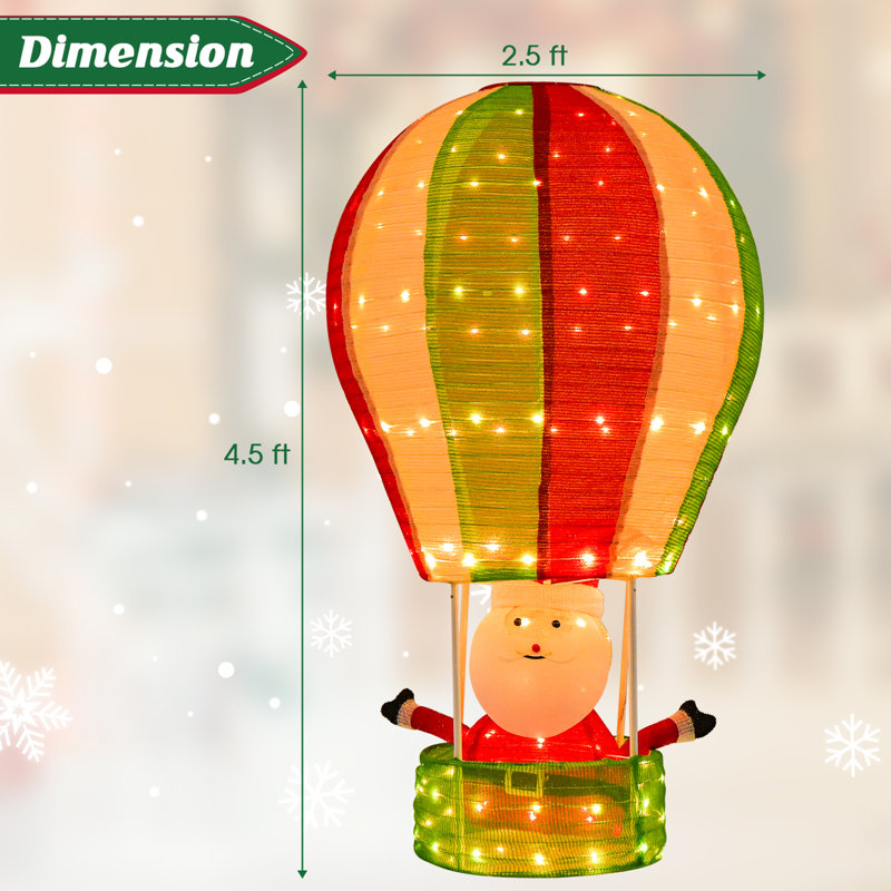 Père Noël en montgolfière pliable
