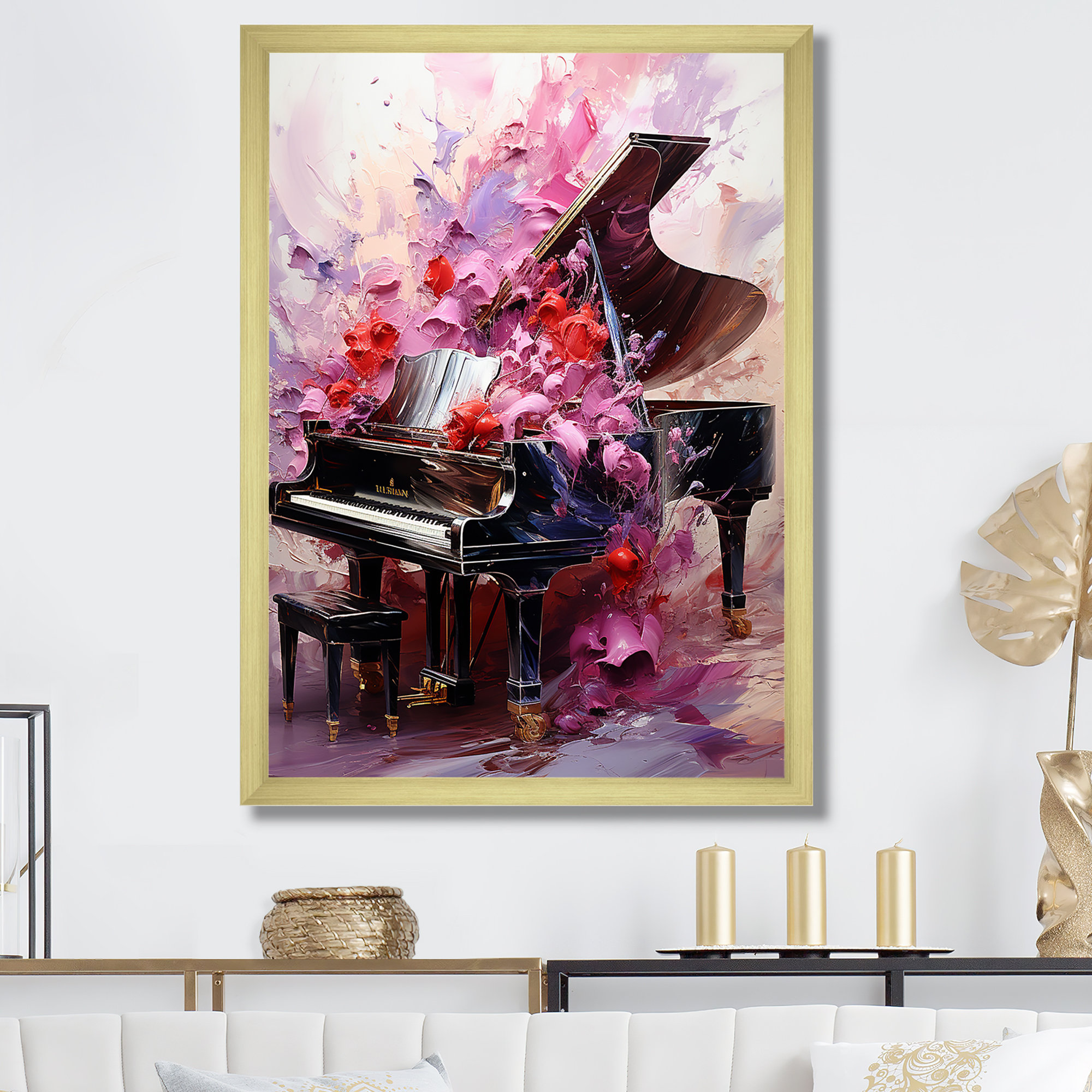 Red Barrel Studio® Classical Floral Piano Magic - Piano Wall Art | Wayfair