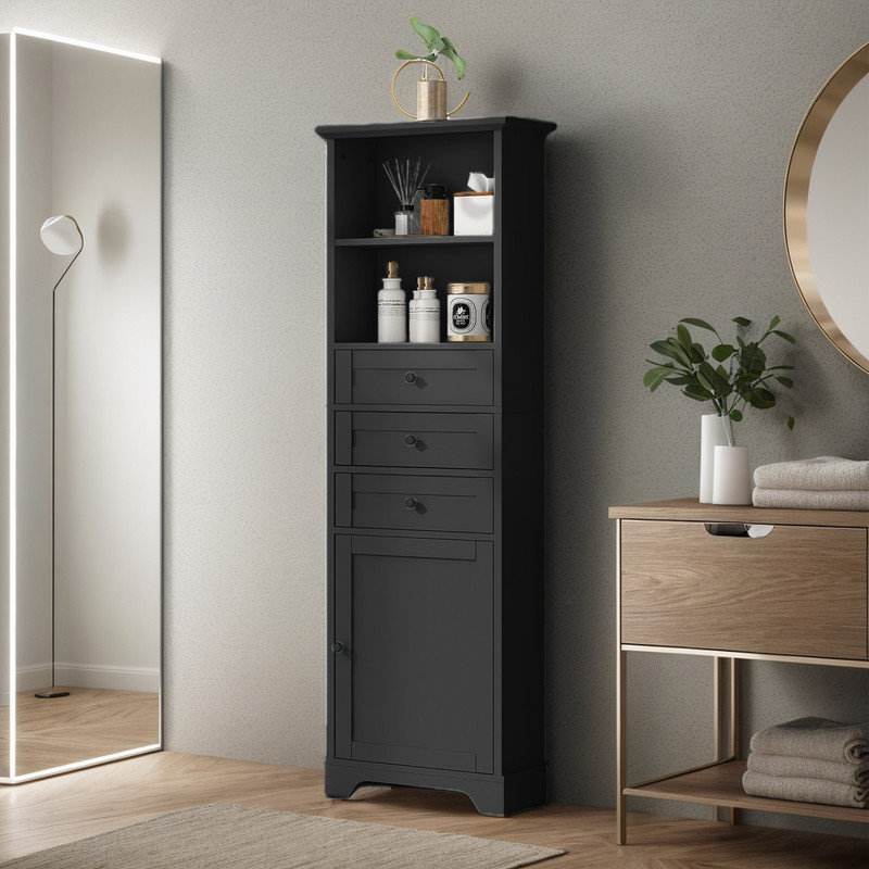 Armoire de salle de bain Julean, Noir
