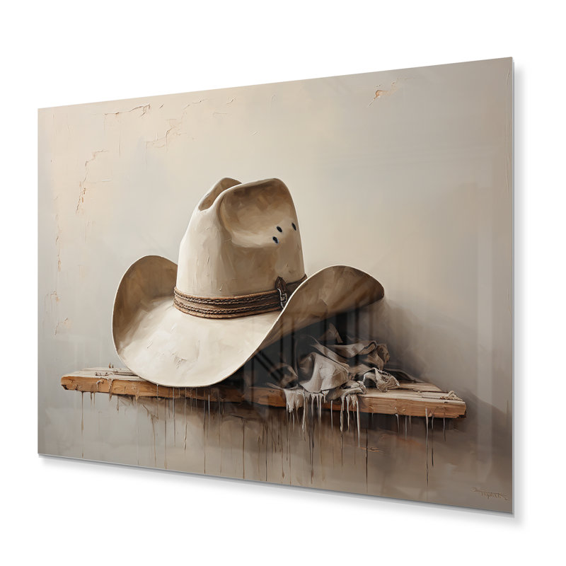 Décoration murale en métal style chapeau de cowboy style I - Cowboys, H 24 po x l 32 po