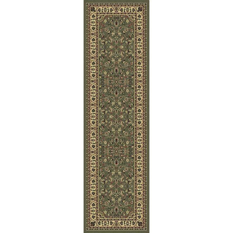 Tapis d'intérieur traditionnel vert sauge Safira, Tapis de couloir 2 pi 2 po x 7 pi 7 po
