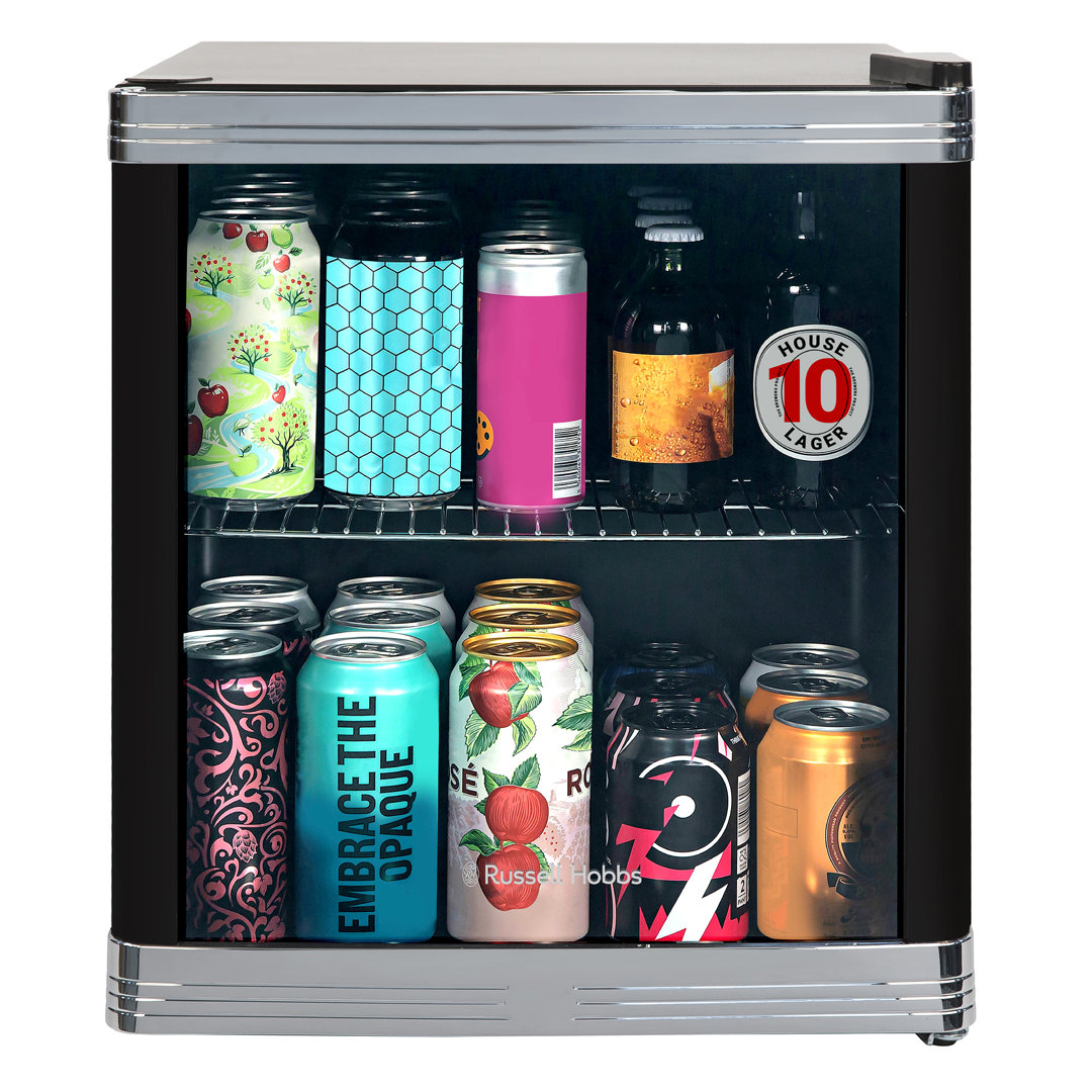 Russell Hobbs Rhgwc1b-c Black Glass Door Drinks & Wine Cooler