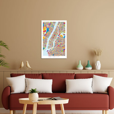 «New York City Street Map» par Michael Tompsett, impression sans cadre
