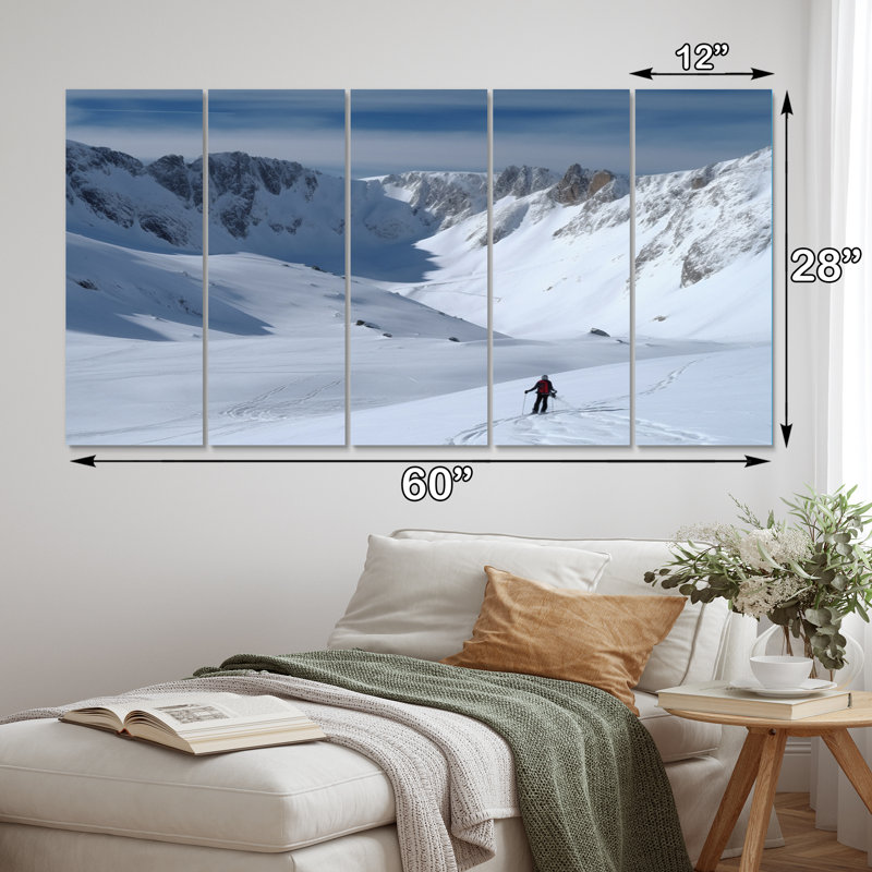 Winter Mountain Top V - impression sur toile de paysages - 5 panneaux égaux