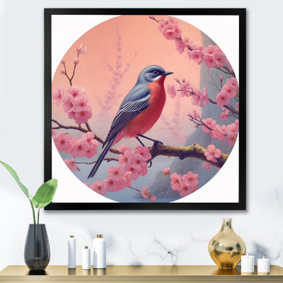 Geai bleu sur cerisier en fleurs III