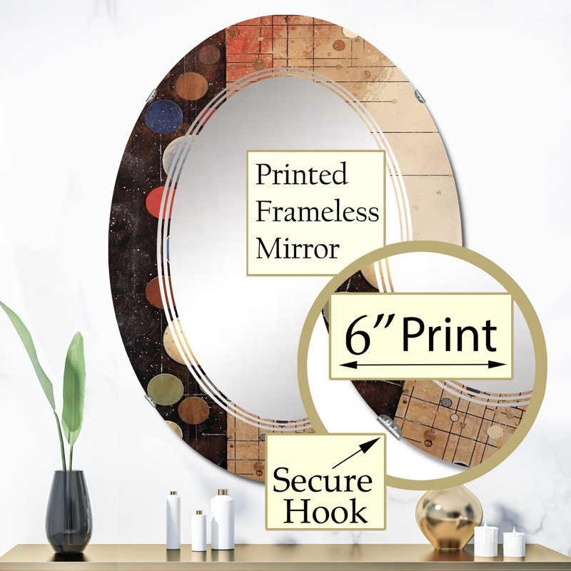 Hinz - Miroir mural moderne ovale, 36 po x 24 po
