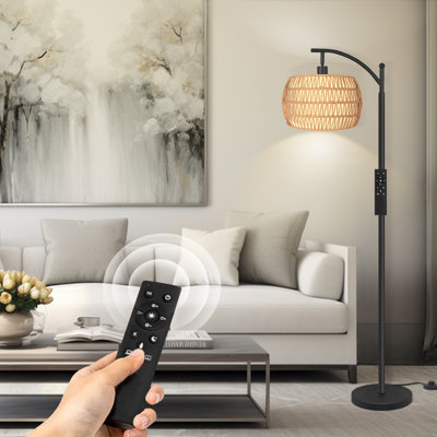 Lampe sur pied arquée / arquée avec télécommande, ampoule à intensité variable incluse