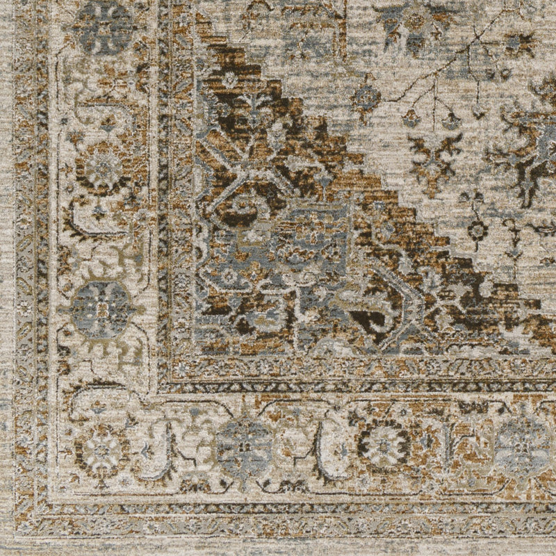 Tapis oriental brun / bleu Hoeft, Rectangle 2 pi x 3 pi
