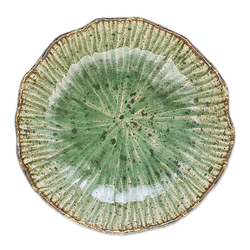 Bungalow Rose Handmade Lotus Table Celadon Ceramic Bowl