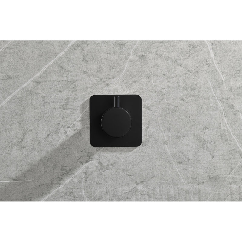 Adjustable Master Shower Volume Control - 2.03 Lb, , Brass Handle, Rust Proof, Matt Black Brass, 3.43 In. Width, Corrosion Resistance, Finish
