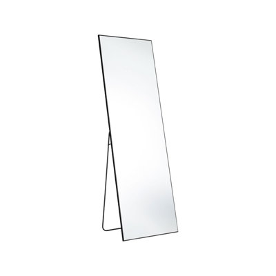 63" Black Metal Freestanding and Wall Mount Framed Full Length Mirror