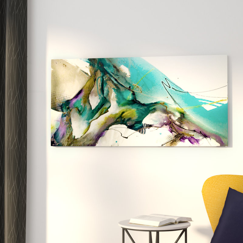 « Trust the flow » par Jonas Gerard, H 32 po x l 56 po x P 1 po, Cadre noir