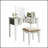 Transitional Style Vanity Set With Storage Drawers, Central Mirror, And Padded Stool For Elegant Bedroom Furniture-1545969903