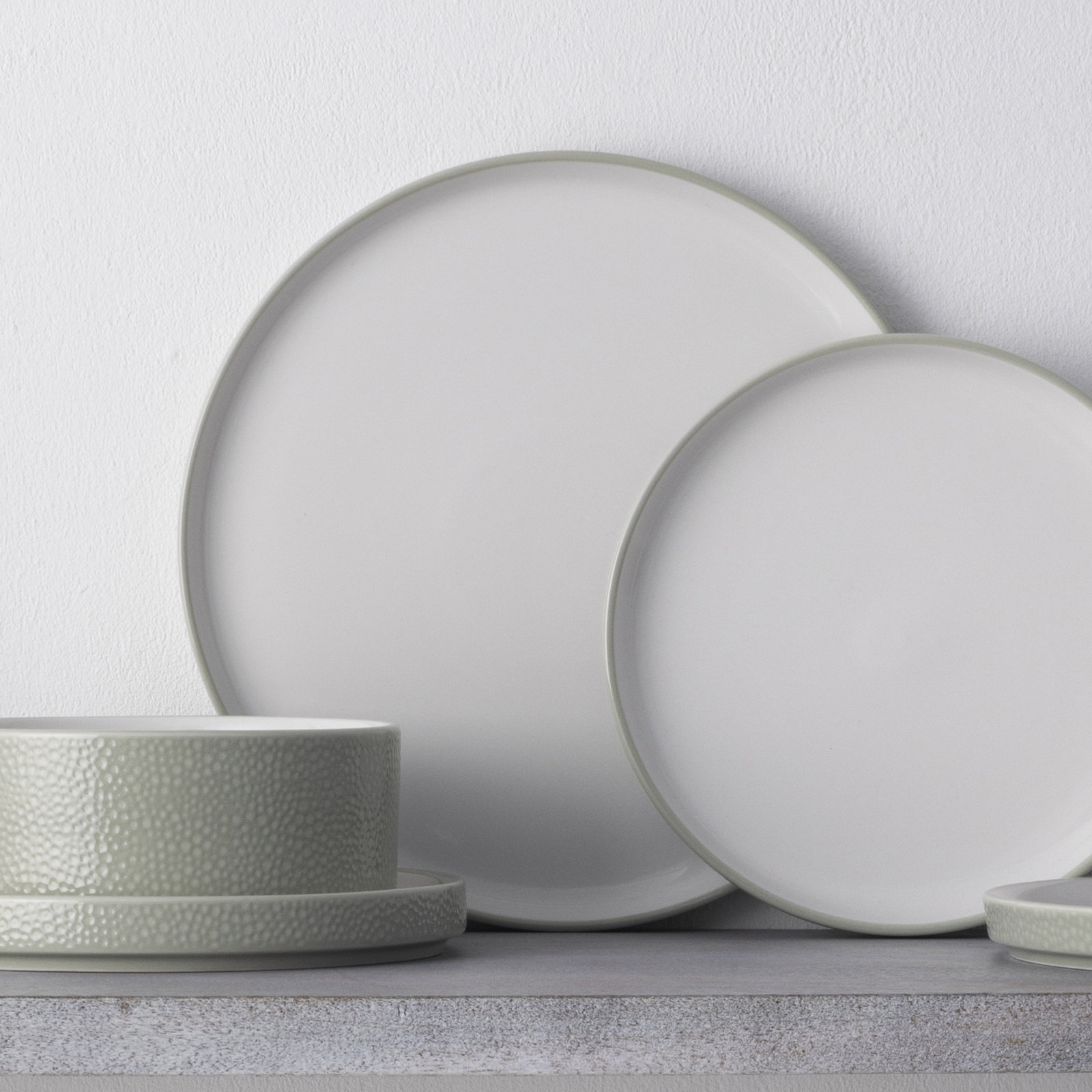 Colortex Stone 10" Porcelain Dinner Plate, Sage