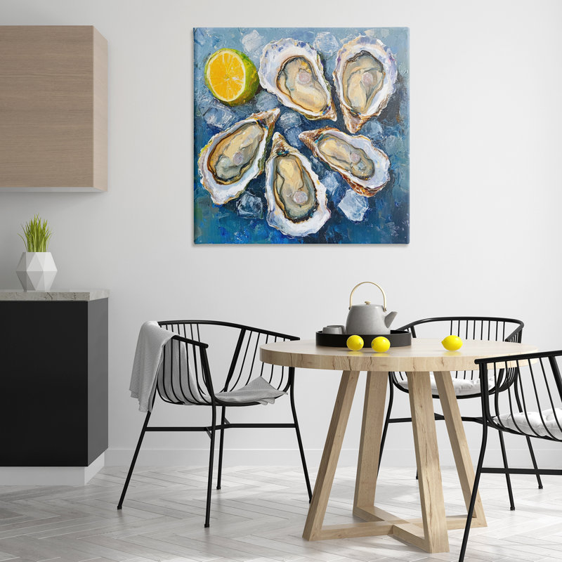  «Lemon & Oysters», art mural sur toile par LSR Design Studio, H 36 po x l 36 po