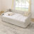 Daybed With USB Charging, Pull-Out Extendable Bed, And Elegant Waved Shape Arms For Modern Comfort And Functionality-732473639-727184390