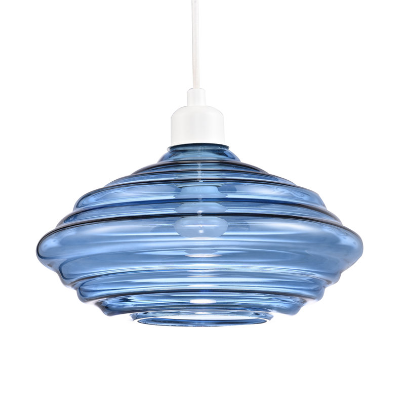 Dacorian 16cm H Glass Oval Pendant Shade ( Screw On ), Blue