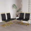 Chaises de salle à manger modernes avec revêtement en similicuir de polyuréthane et pieds en forme de C en métal