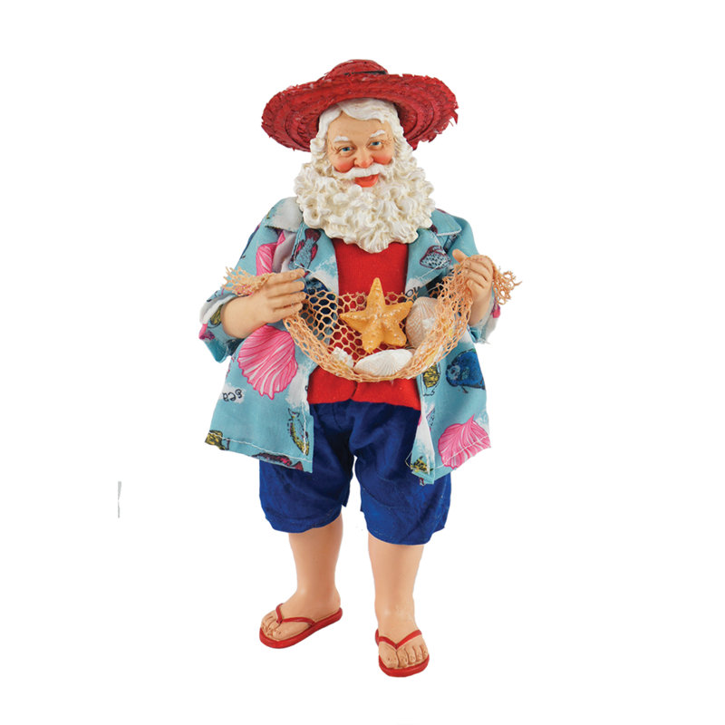 Beach Party Santa 10 ", H 10,37 po x l 4,37 po x P 3,5 po