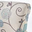 Fauteuil d'appoint décoratif, accoudoirs roulés classiques, tissu floral blanc et bleu